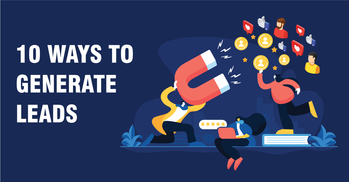 10 ways to generate leads banner for digital marketing agency